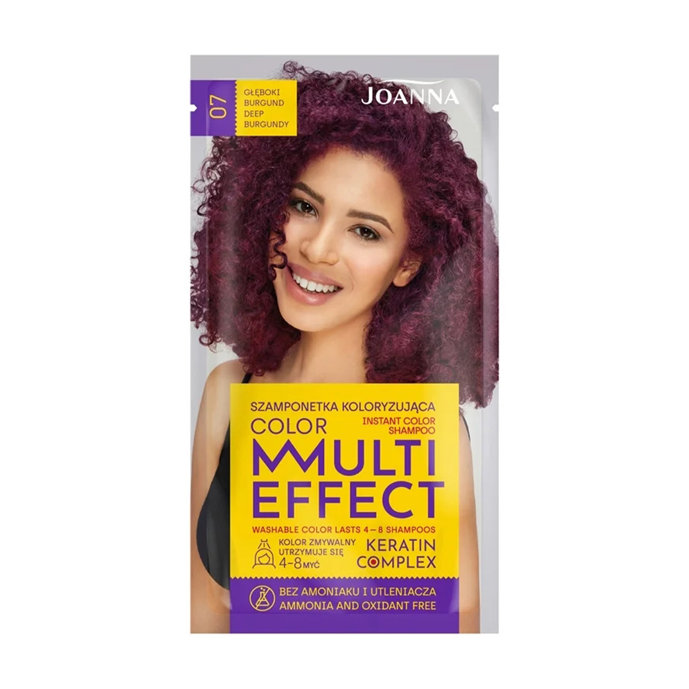 Відтінковий шампунь для волосся Joanna Multi Effect Color Keratin Complex 07 Deep Burgundy, 35 г